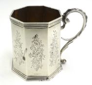 Victorian silver christening mug,