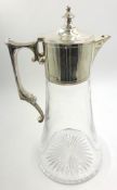 Silver mounted crystal claret jug by Whitehill Silver & Plate Company London 2005 h18cm