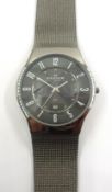 Skagen gentleman's stainless steel wristwatch with calendar Condition Report