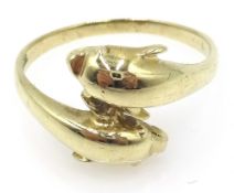 9ct gold dolphin ring, hallmarked Condition Report Approx 2.