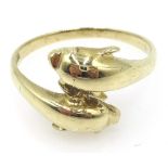 9ct gold dolphin ring, hallmarked Condition Report Approx 2.