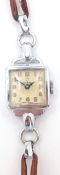 Tudor (Rolex) stainless steel wristwatch circa 1940s on leather strap in original box