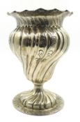 Early 20th continental silver embossed vase stamped 800, approx 10.