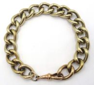 Heavy 9ct gold curb chain bracelet, each link hallmarked approx 71.