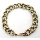 Heavy 9ct gold curb chain bracelet, each link hallmarked approx 71.