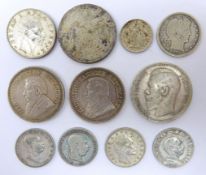 Collection of World silver coinage including; 1896 Nicholas II rouble,