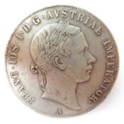 1856 Franz Josef I Thaler, 25.93 grams Condition Report <a href='//www.