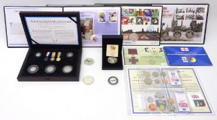 Collection of mostly British coinage including; 2010 one ounce fine silver Britannia,