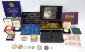 Collection of Great British and World coins including; King George III 1819 crown,