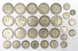 Quantity of Great British pre 1920 silver coins, mostly half crowns,