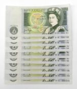 Ten Page experimental series '81Y' one pound banknotes;