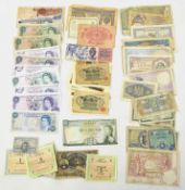 Collection of banknotes including; Queen Elizabeth II Jersey one pound,