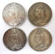 Four Great British Queen Victoria crowns,