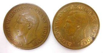 Great British King George VI 1950 and 1951 penny,