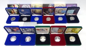 Eleven Royal Mint silver proof crowns (Five Pounds); 1997 'In Memory of Diana Princess of Wales',