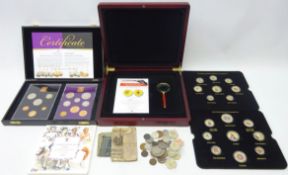 'The changing face of Britain's coinage Golden Edition', in display case, with certificates,