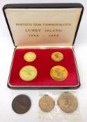 Lundy Island 1965 proof coin set, boxed,