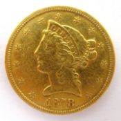 United States of America 1878 five dollar gold coin Condition Report <a