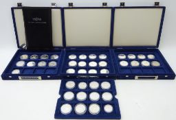 Collection of forty-one silver proof coins from the 'MDM the crown collections limited' series