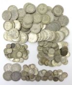 Quantity of Great British pre 1947 silver coinage;