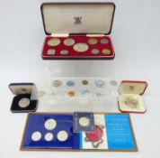 Collection of World coins and coin sets; Bahama Islands 1966 nine coin set,