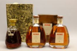 Two Hine Rare Fine Champagne VSOP Cognac, one in carton,