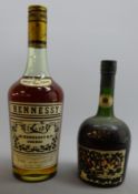Hennessy Bras Arme Cognac, not less than 24floz 70 proof and Courvoisier Fine Champagne VSOP Cognac,