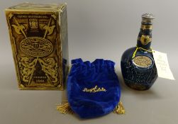 Chivas Royal Salute Blended Scotch Whisky 21 Years old, in blue Spode bottle with blue bag,