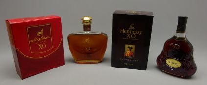 Hennessy X.O Cognac, & Malesan XO Cognac, both in cartons, 70cl 40%vol, 2 bottles