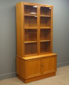1970s Turnidge teak bookcase, retailed by 'Tonks of Scarborough',