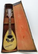 Late 19th century Italian rosewood lute back mandolin by Luigi Poppi,