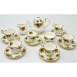 Royal Albert 'Old Country Roses' pattern miniature cabinet tea set,