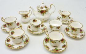 Royal Albert 'Old Country Roses' pattern miniature cabinet tea set,