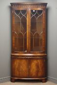 Bevan Funnel Reprodux figured mahogany double corner cabinet,