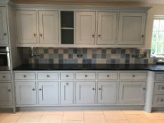 Hovingham Interiors - hardwood framed painted kitchen comprising;