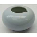 Chinese pale-blue glazed water pot, with underglaze blue seal mark to base,