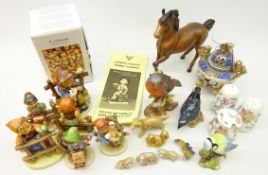 Six Goebel Hummel figures, one boxed, Beswick matt finish horse, two Beswick birds,