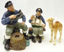 Two Royal Doulton figures 'The Lobster Man' and 'Tall Story' and a Beswick Camel calf (3)