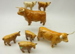 Two Beswick Highland Bulls,