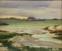 New Zealand Coastal View, oil on panel monogrammed MB, 'McGregor Wrights,