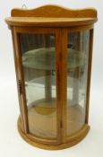 Modern oak half round table top glazed display cabinet,