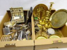 Silver plated ware including cased and loose cutlery, WMF cream jug etc,