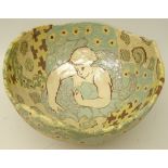 Joanne Kenny (British, Contemporary) stoneware bowl, the interior decorated with a figure,