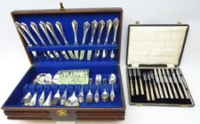 Canteen of Oneida King James silver pattern plated cutlery for twelve covers,