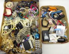 Quantity of costume jewellery and watches,