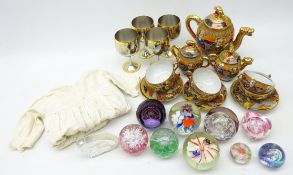 Collection of ten glass paperweights,