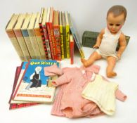 Sutcliffe 'Bluebird' wonder speedboat boxed, doll, children's encyclopaedias,