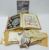 Collection of British and World stamps loose and in albums including; all nations stamp album,
