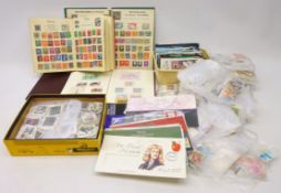 Collection of Great British and World stamps and postcards including; Japanese stamps, India,