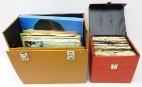 Collection of 45rpm vinyl records, post-1960's and various LPs,